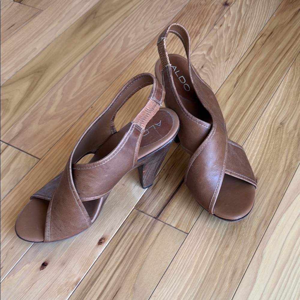 ALDO Women's Brown Slingback Heels
